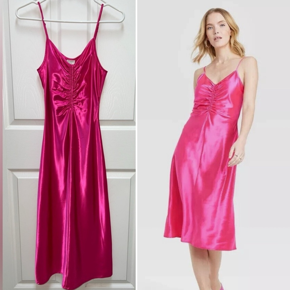 a new day Fuchsia Satin dress